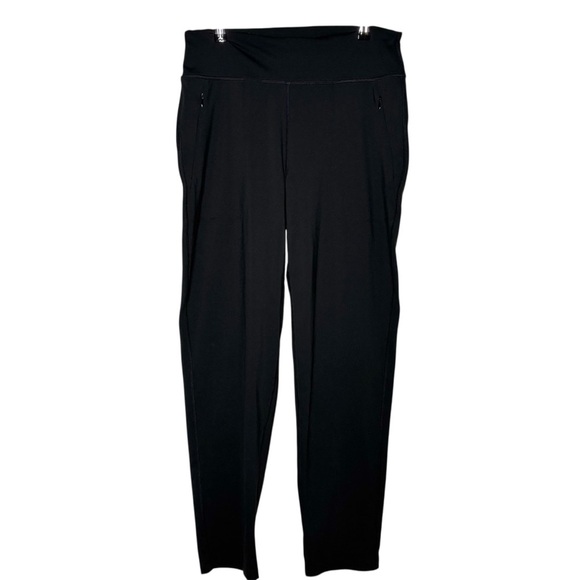 Ninepine Straight Pants Women XL Asana Stretch 30" Black Pull On Yoga Activewear - Picture 1 of 9